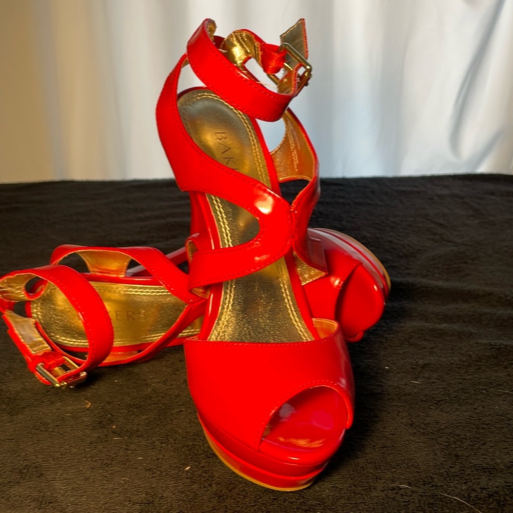 Red Paten Leather platform stiletos